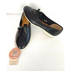 Vintage Brunswick Ladies Bowling Shoes 6.5 Black Slip-On w/ Original Tags